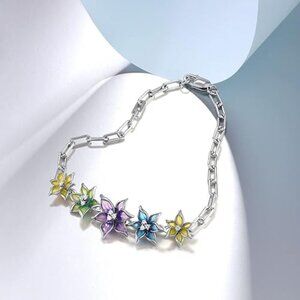 Neiman Marcus White Orchid 925 Sterling Silver Bracelet